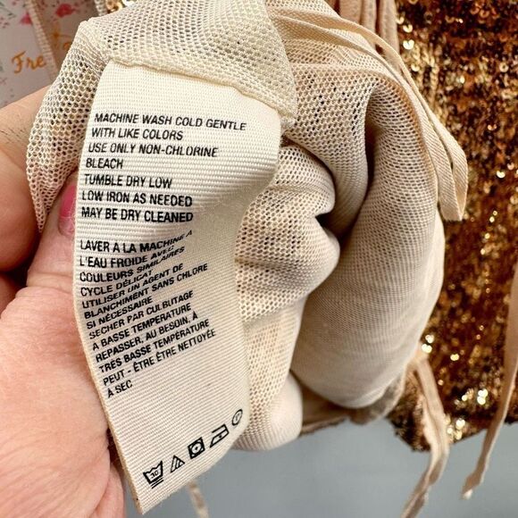 Free People LIGHTS OUT SEQUIN HALTER TOP IN NEUTRAL COMBO - Picture 6 of 8